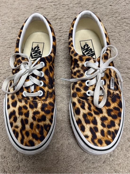 Vans Shoes - Vans Leopard Print Canvas Sneakers - Brown & Black 7.5 Womens